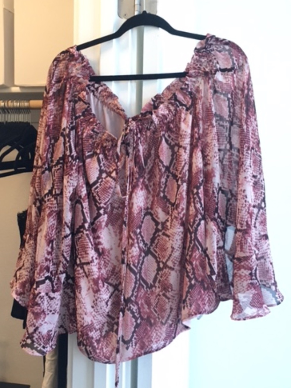Vince Camuto Pink Snake Skin Print Blouse